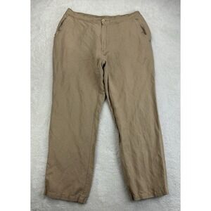 Cubavera Natural Linen Blend Pants Tan Mens Trousers Summer Comfort Lounge Beach